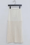 SWAYING/KNIT patchwork striped long skirt SW23AW3B09 white